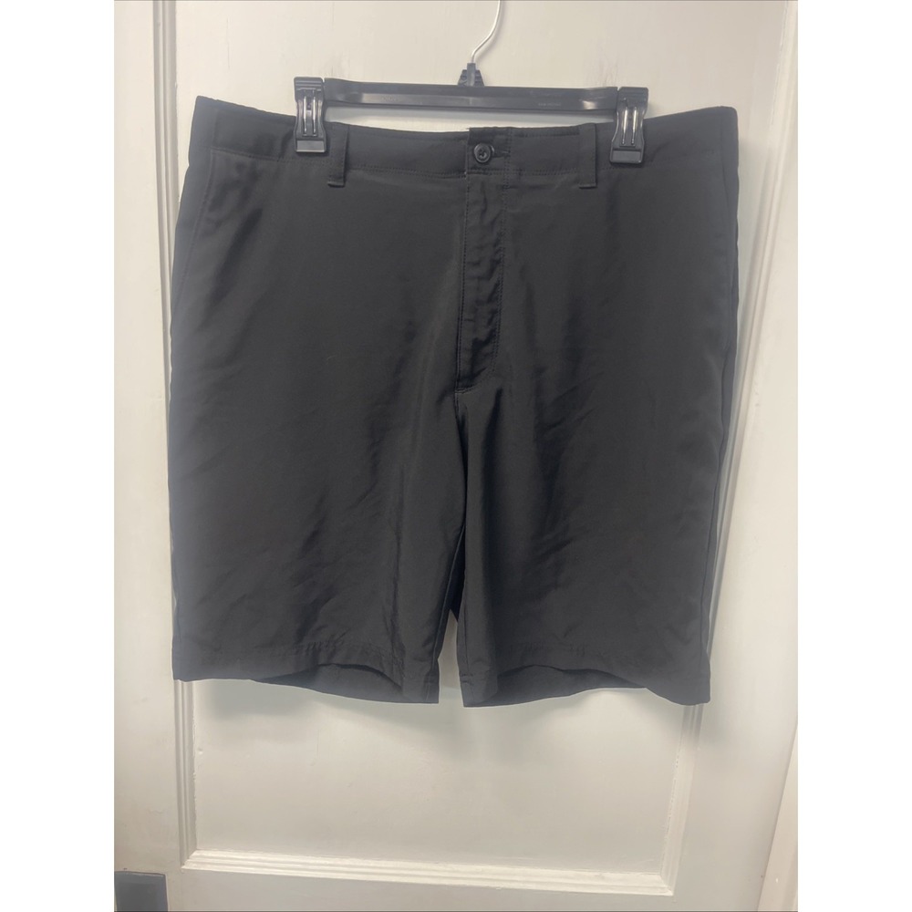 PGA Tour Men's Black Performance Golf Shorts Size 36 Flat Front Athletic Shorts